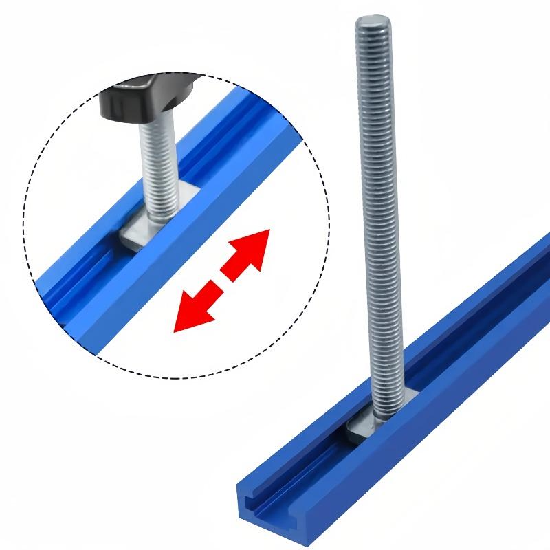 4sets T Type Screw Knob Kit Oblique Rail Sliding Nut Slot Bolt Fixture M8 Woodworking Tool Fixture