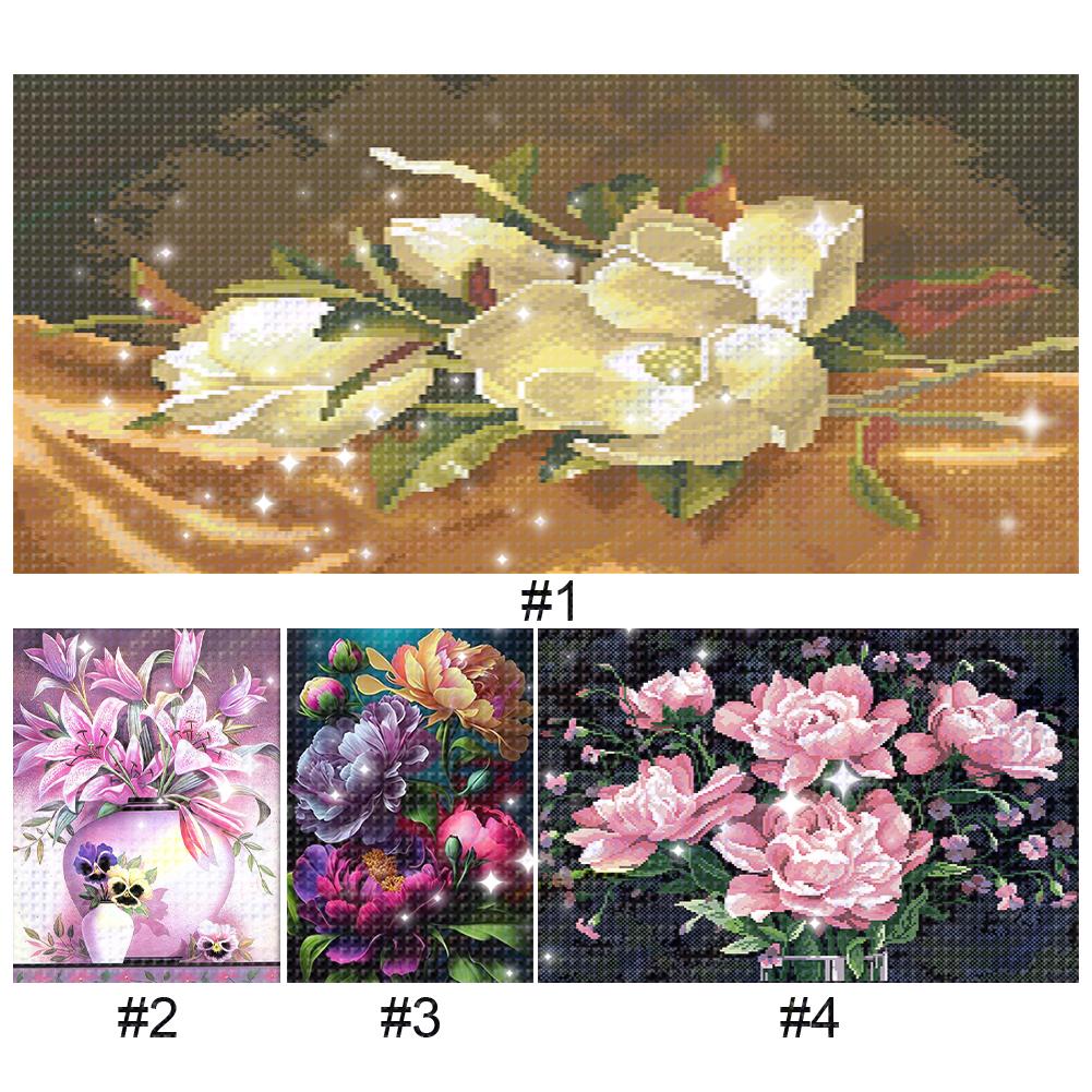 Full Embroidery Beads Printed 9CT Flower Cross Stitch Kit Home Art Decor