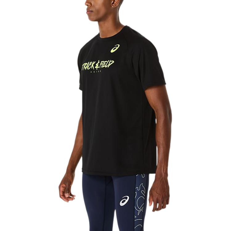 Asics Letter Round Neck Short Sleeve T-Shirt Men Tops Black 2091A750-001