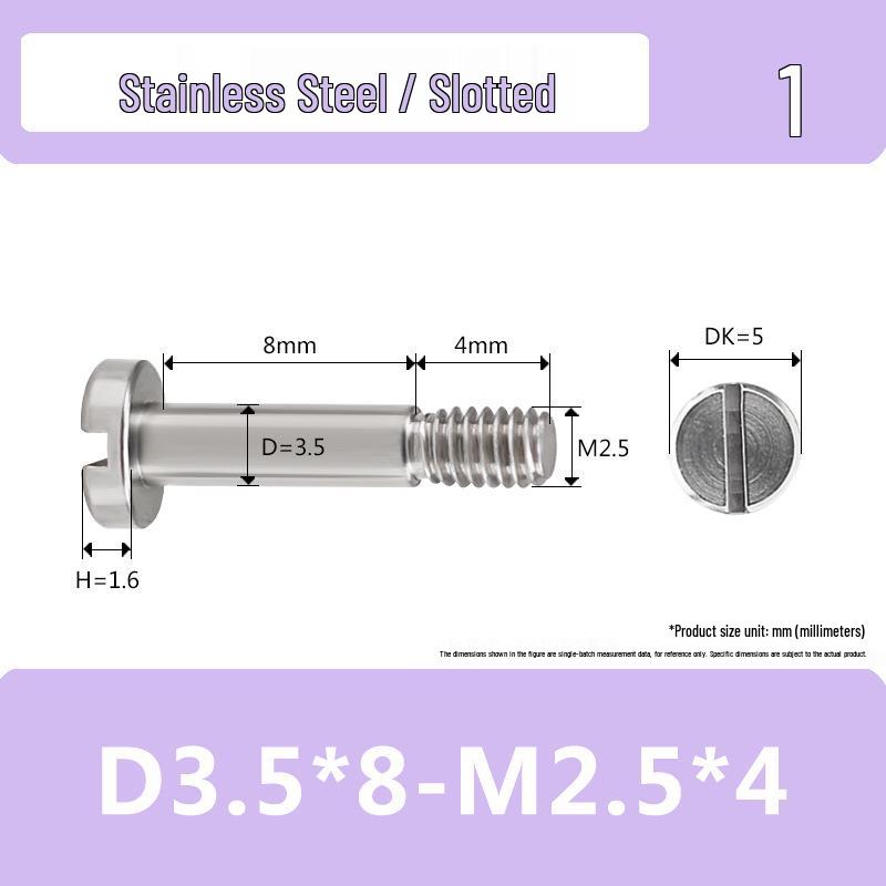 Stainless Steel M2-M2.5 Slotted Partial Thread Shoulder Bolt Screw
