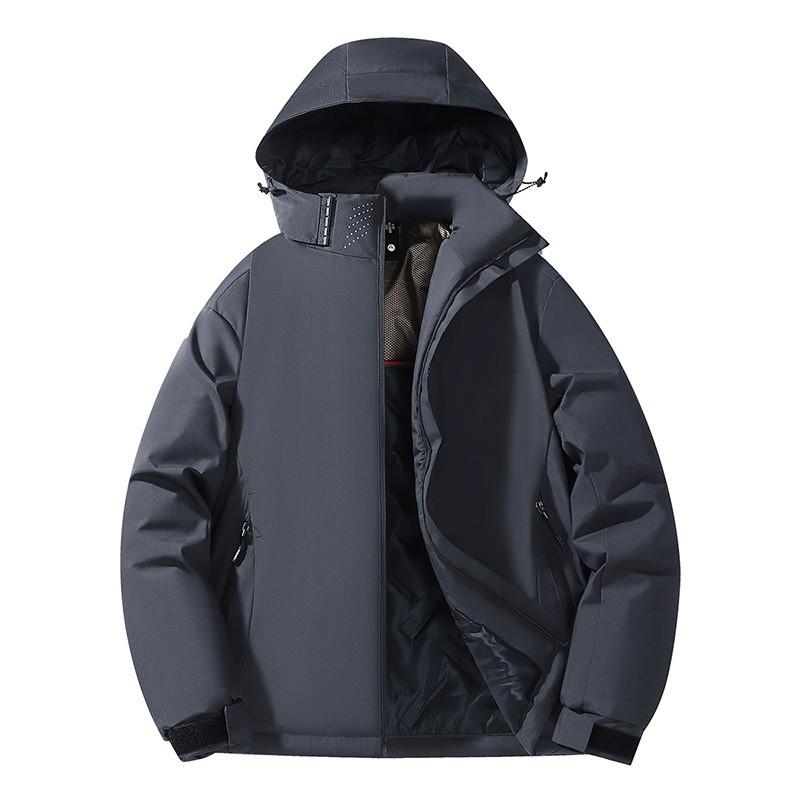 Mens Winter Graphene Insulated Windproof Outdoor Jacket With Removable Cotton Liner Hooded Loose Fit Hiking Camping Skiing