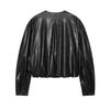 2026 Summer New European and American Cross-border Women's Street Fashion Faux Leather Balloon Jacket W103 90660