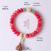 Bracciale Topazio Crema Radice di Bodhi: Perline buddiste unisex a doppio cerchio con motivi di abaco e loto