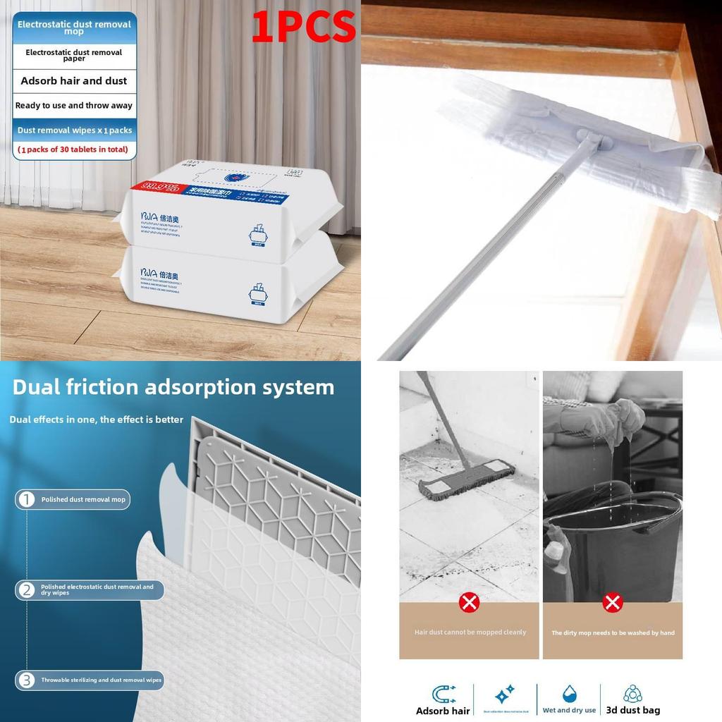 Electrostatic Disposable Floor Mop Rotating Dry Wet Cleaner For Home Use