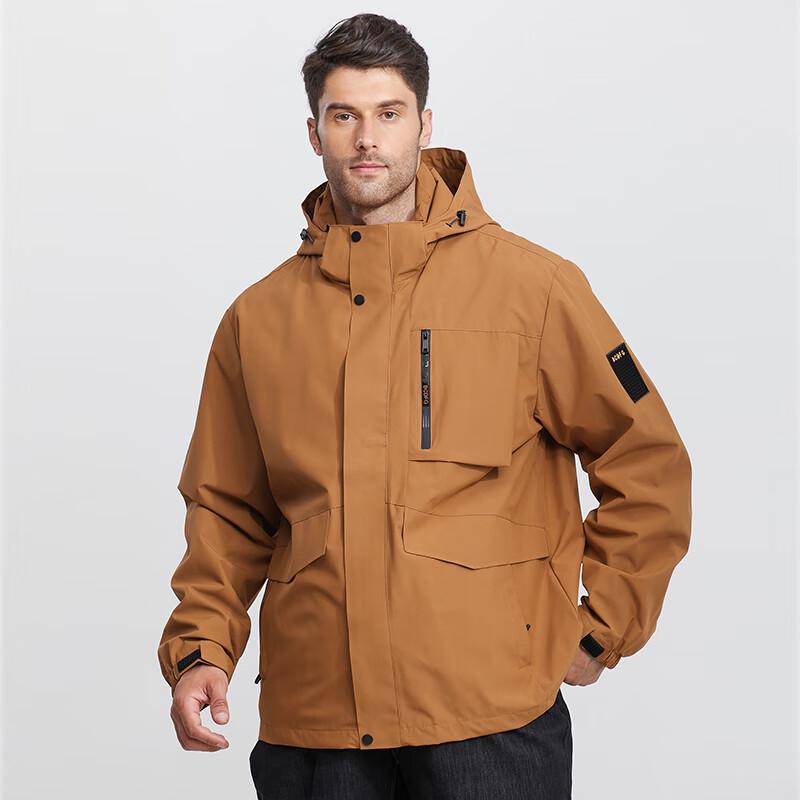 Dibinze Men's Plus Size Hooded Workwear Jacket