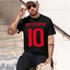 Ronaldinho 2026 New Fashion Heavyweight Hot Selling Retro Printed Pattern Fun Round Neck Tshirt For Daily Comfort