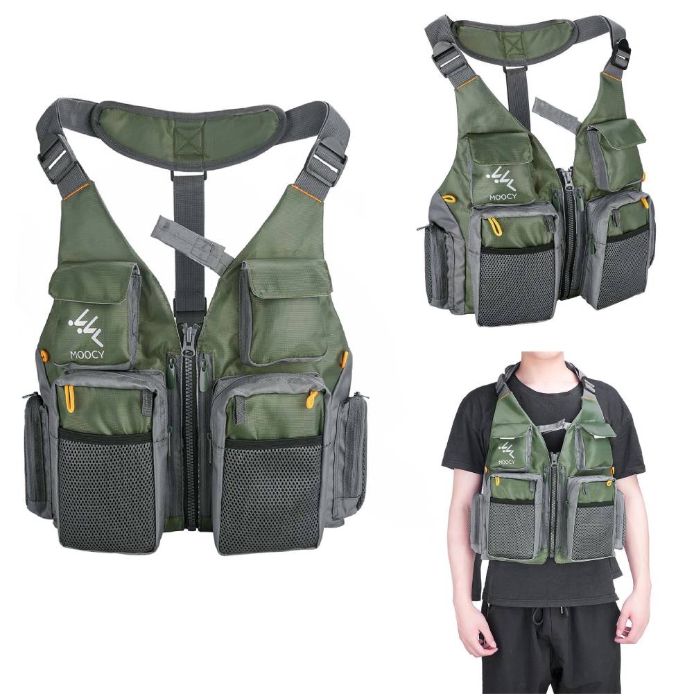 Outdoor Fishing Vest Sailing Life Jacket Vest EPE foam Floating Kayak Sport Safety Jacket with Multiple Pocket For Hiking Travel
