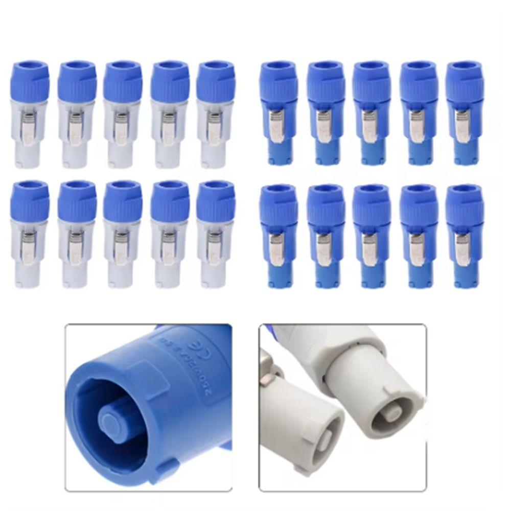 

10 Pc/bag Blue/White Powercon Connector Male Plug Durable 3 Pin Speaker Plug Beam Lamp white-socket