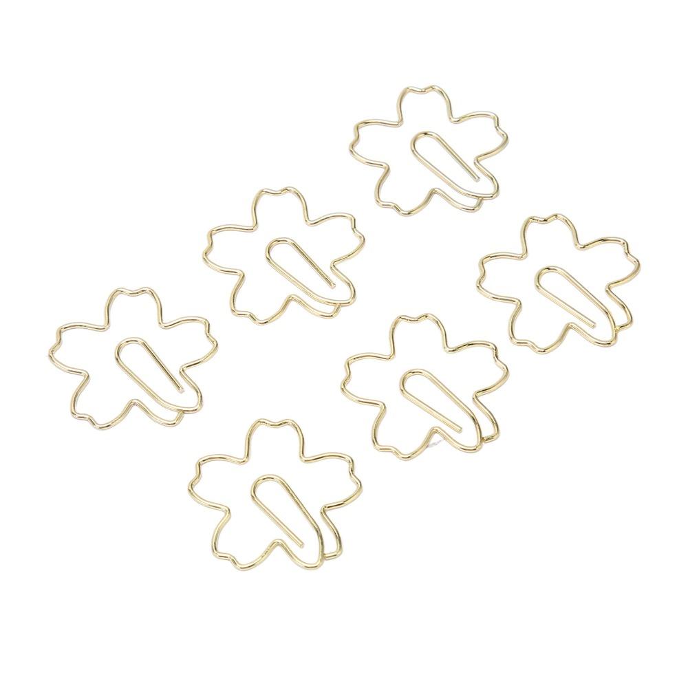 100Pcs Gold Cute Paper Clips Sakura Shape Cool Paper Clips Cute Cute Planner Clips  Office