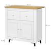 Sideboard Storage Cabinet, Modern Kitchen Cupboard with Double Doors and Drawers for Dining Room, Living Room and Entryway, White