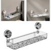 Easy Install Shower Shelf for Bathroom Wall Mounted Suction Cup Faucet Storage Rack Shampoo and Accessories Holder