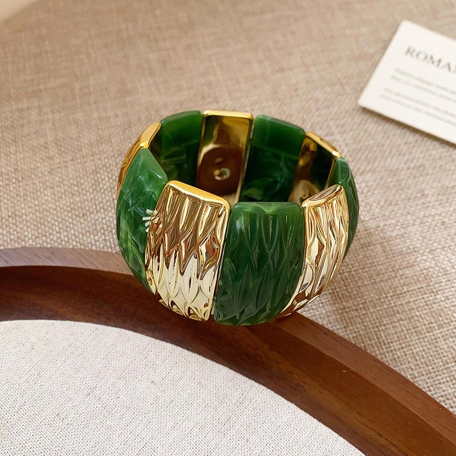 Bracciale Ovale in Acrilico Marmo Europeo e Americano - Pezzo di Gioielleria Retro alla Moda
