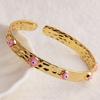 18K Gold Plated Cuff Band Bracelet For Women Fashion Evil Eye Bangle Luxury Crystal Bracelet Indian Bangles Women Accessories