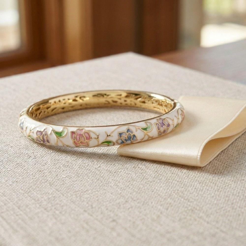 Tradiční Vintage Cloisonné Náramek Smaltovaný Dámský Náramek na Ruku Šperky Dárky
