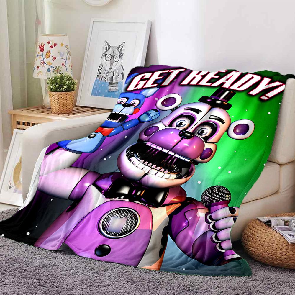 1Pc Fnaf Horror Night Poster Blanket For Couch Bed Plush Cozy Fuzzy Blanket Super Soft Warm Blankets For Fall And Winter 0918219