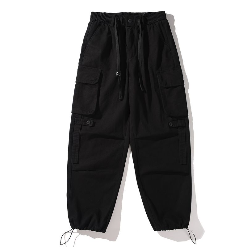 Original Foreign Trade Japanese Retro Pure Cotton Washed Jogger Cargo Pants for Men, Loose Fit with Multiple Pockets, Straight-Leg Casual Long Pants