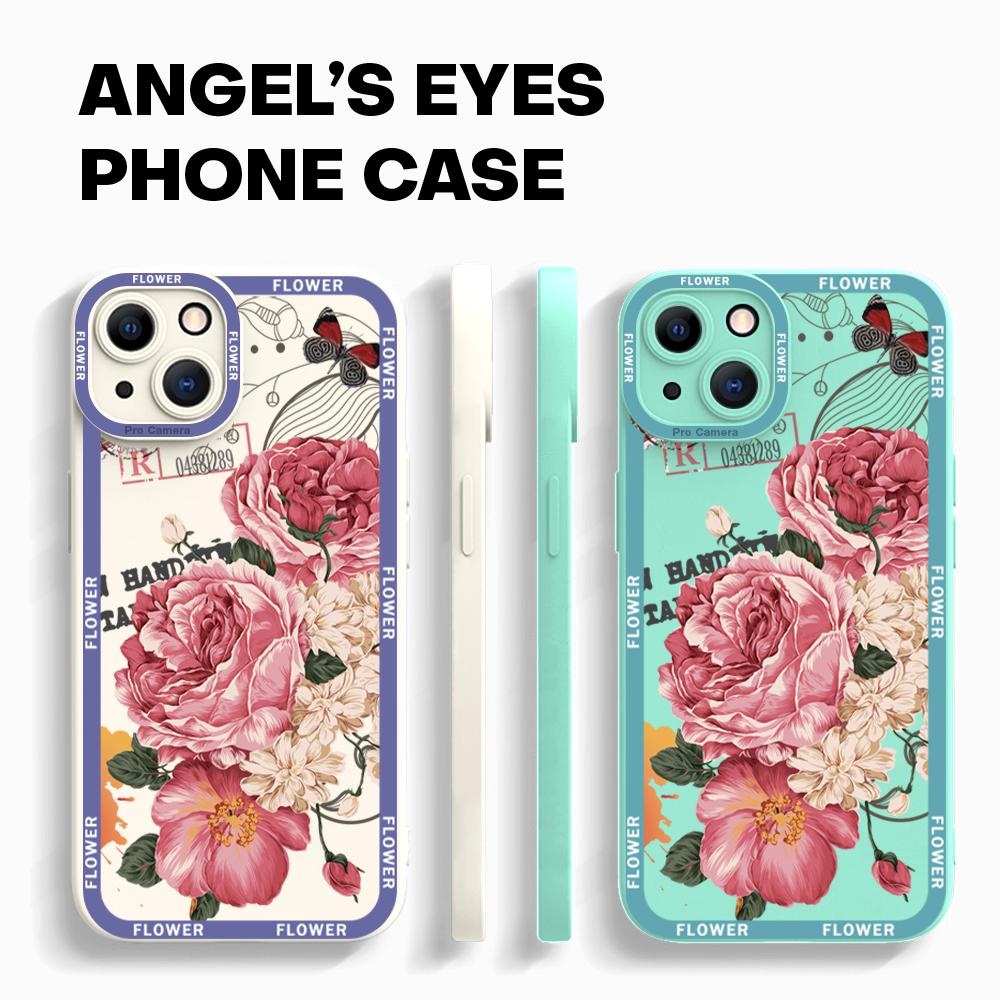 Husă de telefon cu cadru pătrat cu flori de lux pentru iPhone 13 Pro 12 mini 11 6 6s 7 8 Plus Samusng Vivo Husă moale TPU rezistentă la șocuri pentru telefon mobil.