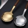 4/5pcs Gold/Silver Kitchen Dinnerware Set Imitation Wooden Handle Dessert Tableware  Restaurant