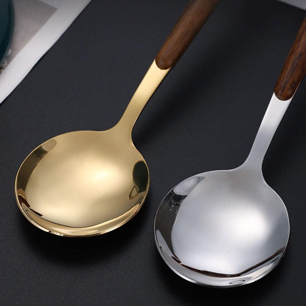 4/5pcs Gold/Silver Kitchen Dinnerware Set Imitation Wooden Handle Dessert Tableware  Restaurant