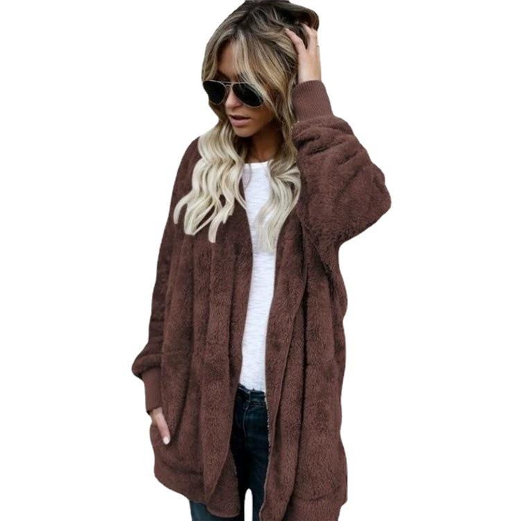 Autumn and Winter Furry Warm Top, Mid To Long Length, Double-sided Protective Jacket