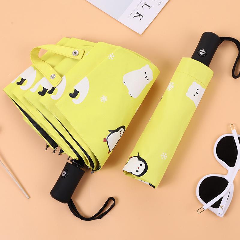 UV Black Glue Automatic Three-Fold Sun/Rain Dual-Use Umbrella with Logo Printing - Sun Protection & Rain Shield