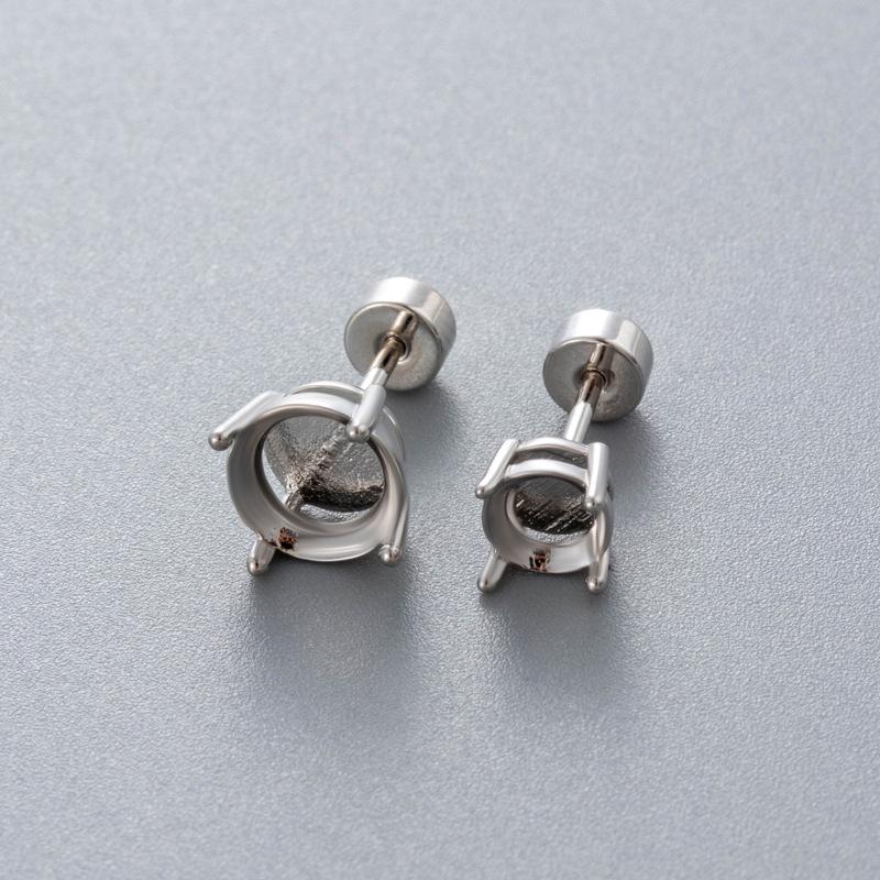 Henson Titanium Steel Four-Prong Huazi Stud Earrings – DIY Cartilage Helix Accessories