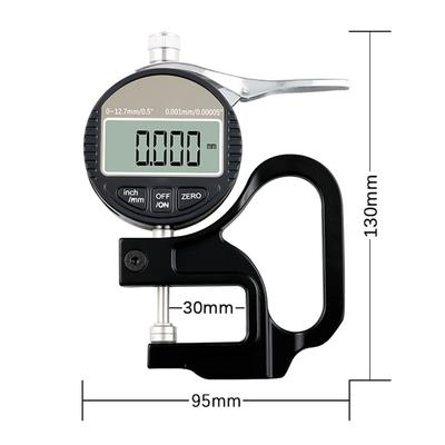 Digital Micrometer Thickness Gauge Width Measuring Tool Electronic Thickness Gauge Measure Paper Fabric Thickness 12.7mm