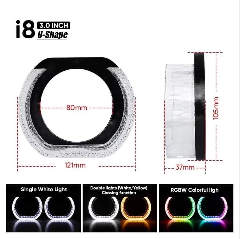 3inch Headlight Universal Shrouds Bi-Xenon Bi-LED Projector Lens Car Styling Retrofit Cover Turn Signal DRL Mask
