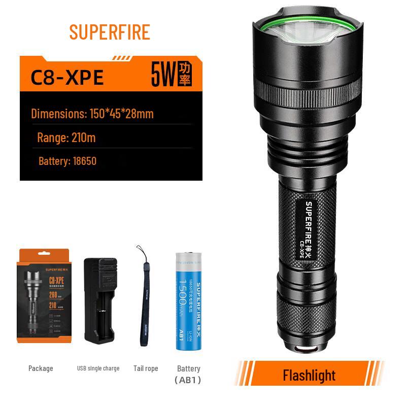 SupFire C8 Series Rechargeable Waterproof Flashlight