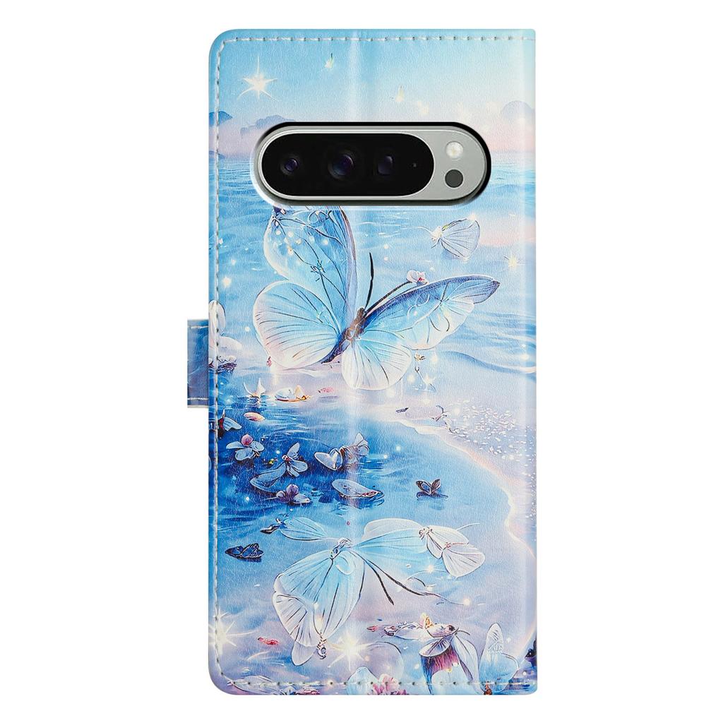 For Google Pixel 9 Pro XL Case PU Leather Wallet Phone Cover with Stand Pattern Painted