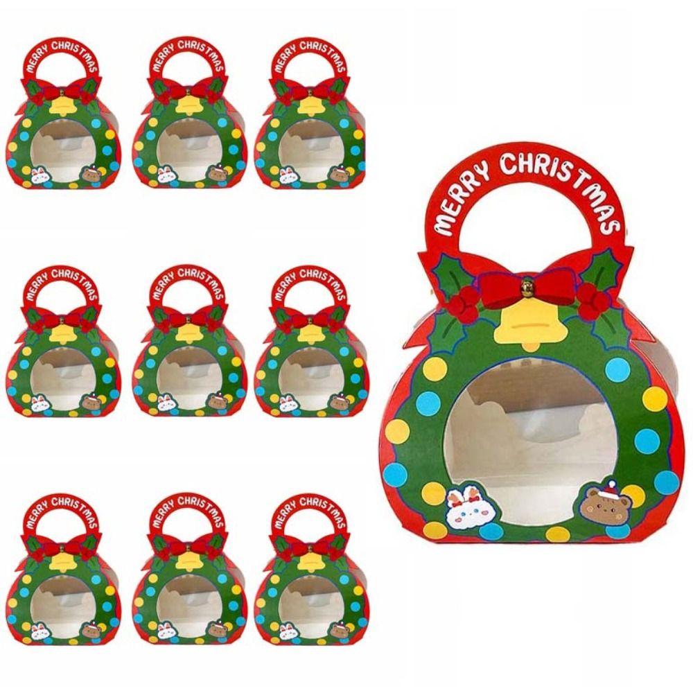 

Коробка для рождественской упаковки «Снежинка» с бантом, подарки, сумочка, кавайные рождественские подарочные принадлежности, Рождество Style 2