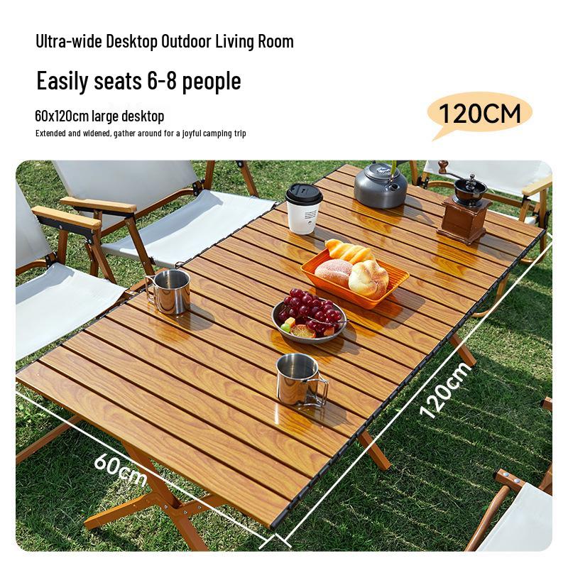 Outdoor Camping Roll-Up Table and Chair Set: Lightweight, Folding for Night Markets or Picnics E18