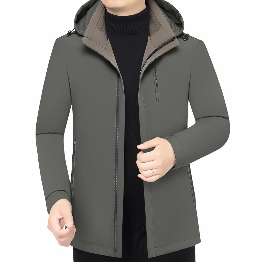 2025 Men's Winter Hooded Casual Jacket: Detachable Liner, Thick Warm, Windproof