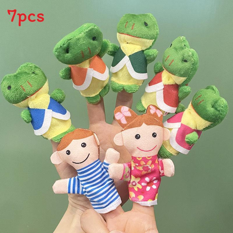Plush Frog And Child Finger Puppets Set For Baby Comfort And Play