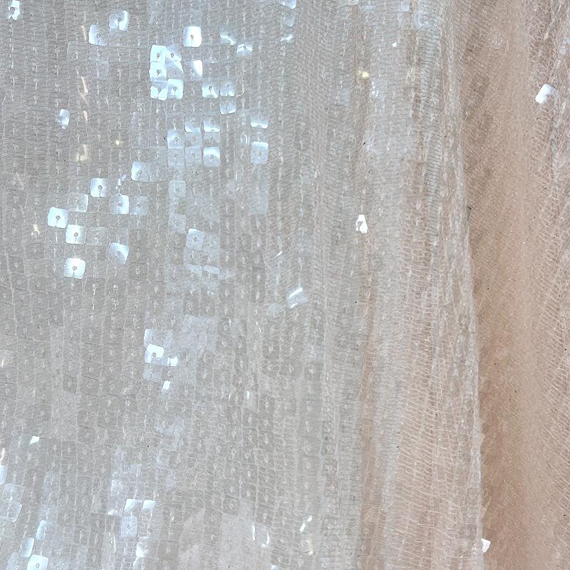 

1/3/5yard Embroidered Fabric Mesh Bright Sequins Skin-friendly Thin Gauze for Clothing Accessories and Children s Wear 1Yard рожевий