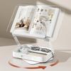 BESSTER Book Desktop Tilting Stepless Height Angle Rotating Metal Book Easy Page Acrylic with Small Item Storage Box and for 5kg Load Capacity with