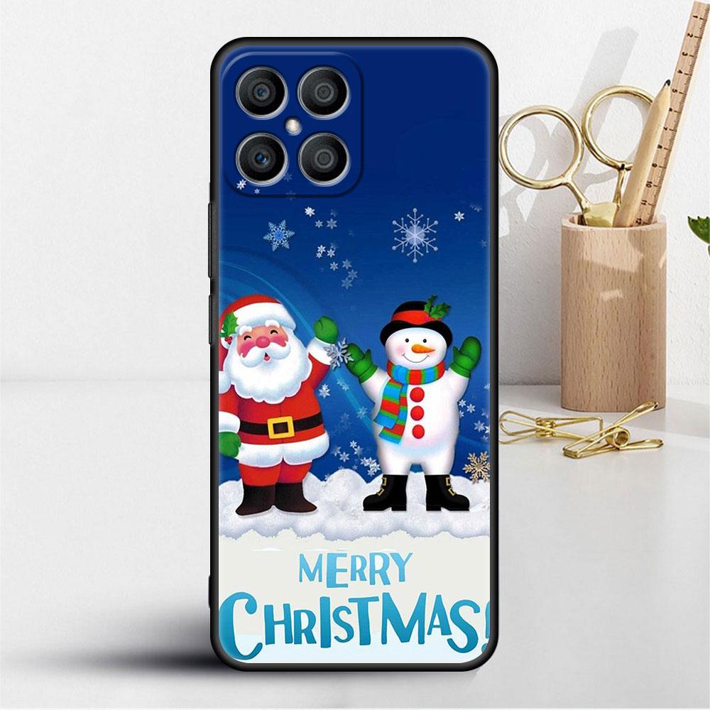 

Рождественский чехол с Санта-Клаусом для Huawei Honor X8 X9 P50 X7 50 20 8X Play 9A P40 P30 Lite P Smart 2021 Черный чехол для телефона Huawei P Smart Z