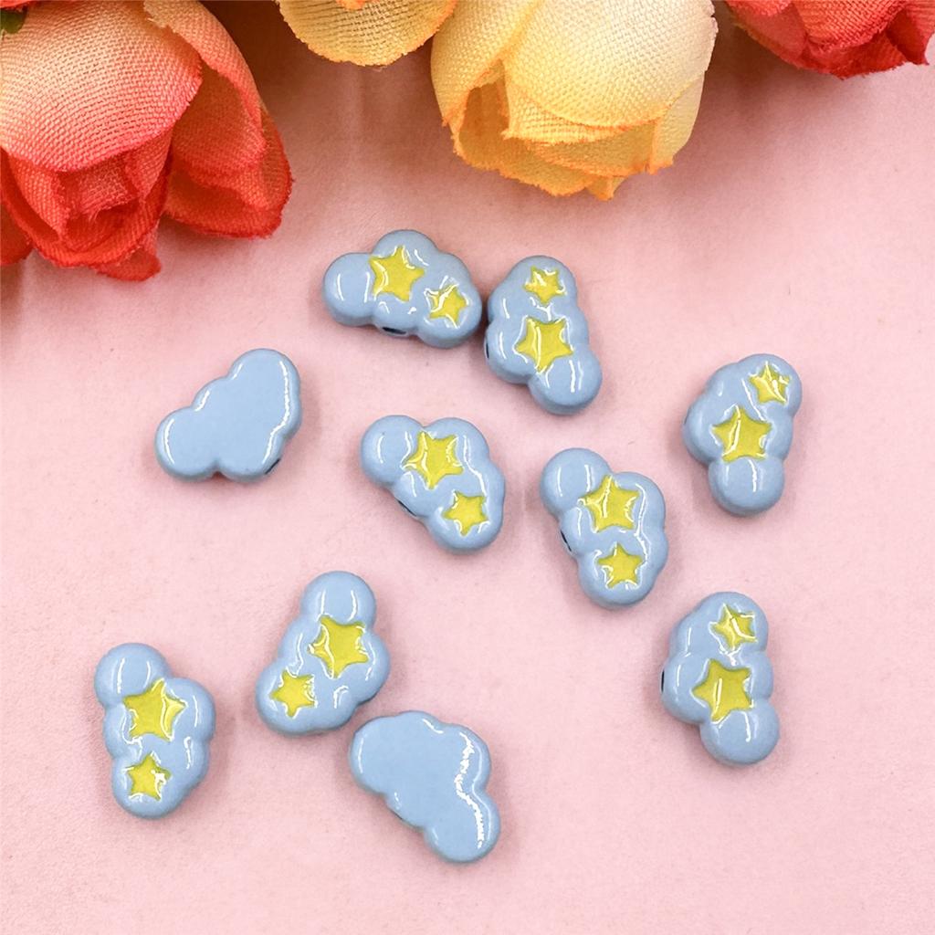10Pcs 9.7*12.6mm Alloy Dripping Jewelry Making Bracelet Necklace Cloud Beads Fashion Beaded Material Cute Accessories