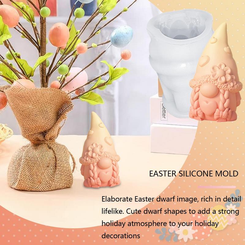 Dwarf Silicone Mold Cake Decorating Mold 3D Resin Gnomes Silicone Candle Mould Handmade Candle Mould for Candle Making Crafts