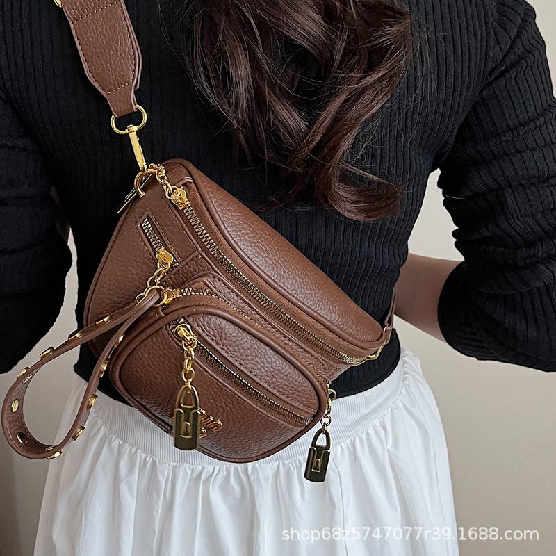 Niche design retro small bag bag women's 2025 new casual fashion crossbody bag outdoor chest bag simple shoulder bag