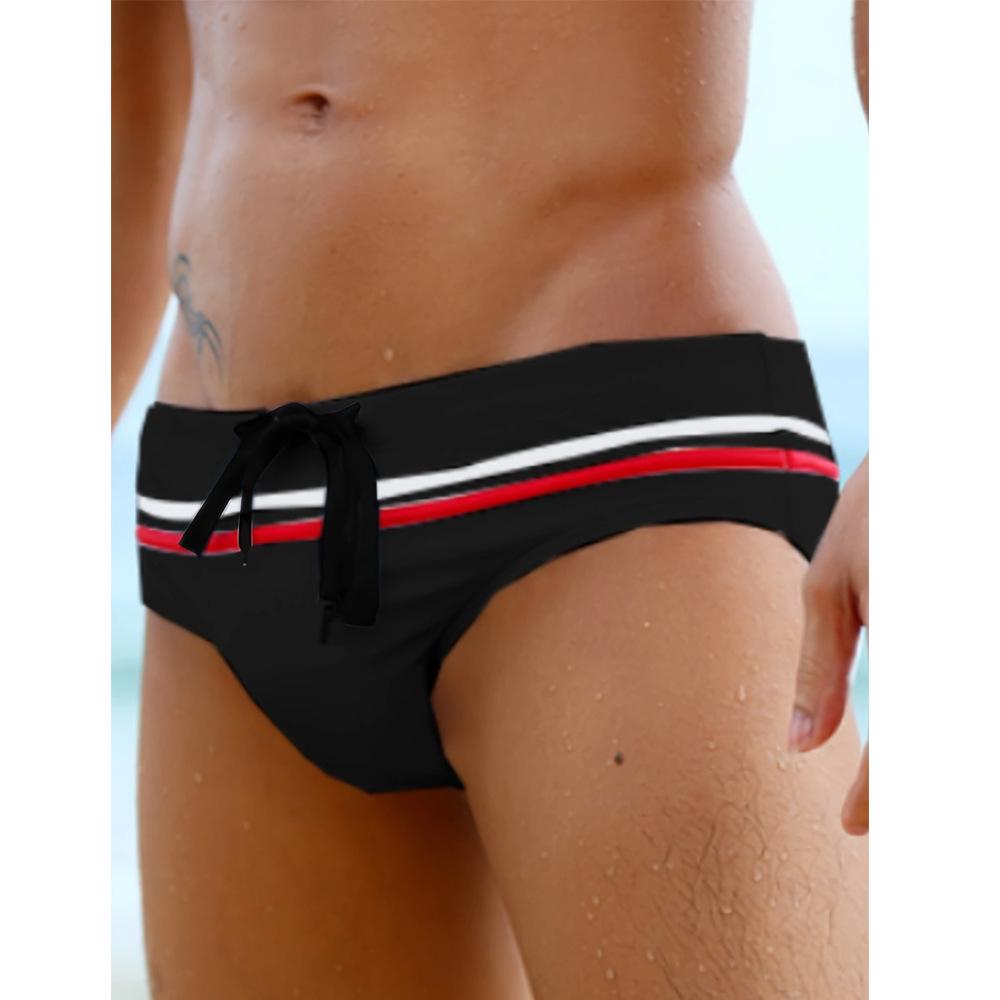 

Стильные плавки-треугольники с низкой посадкой на 2024 год с защитой от просвечивания - Сексуальная пляжная одежда однотонной расцветки XL чёрный