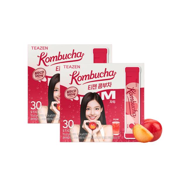 Teazen Kombucha Melon Glutathione 30 Sticks, Plum Alpha-CD 30 Sticks (12 Options)