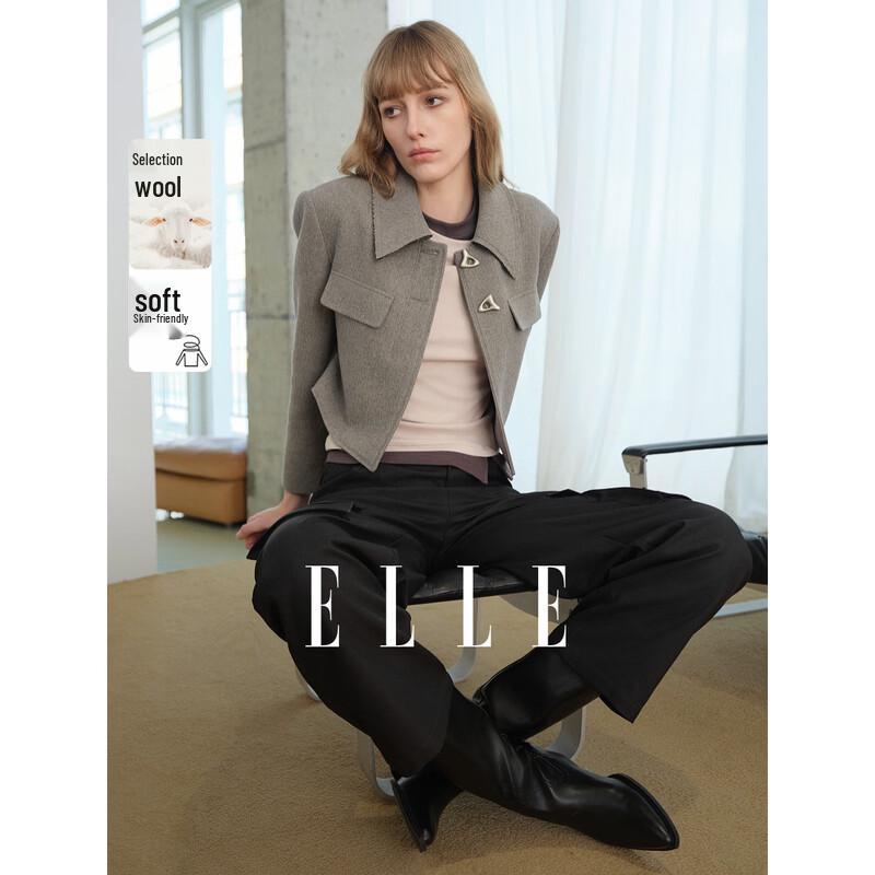 ELLE Women s Short Wool Blend Winter Coat M