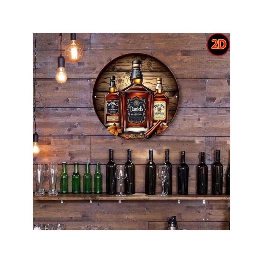 Vintage Metallwandkunst Poster Daniel Whiskey Bar Dekor 20x20cm