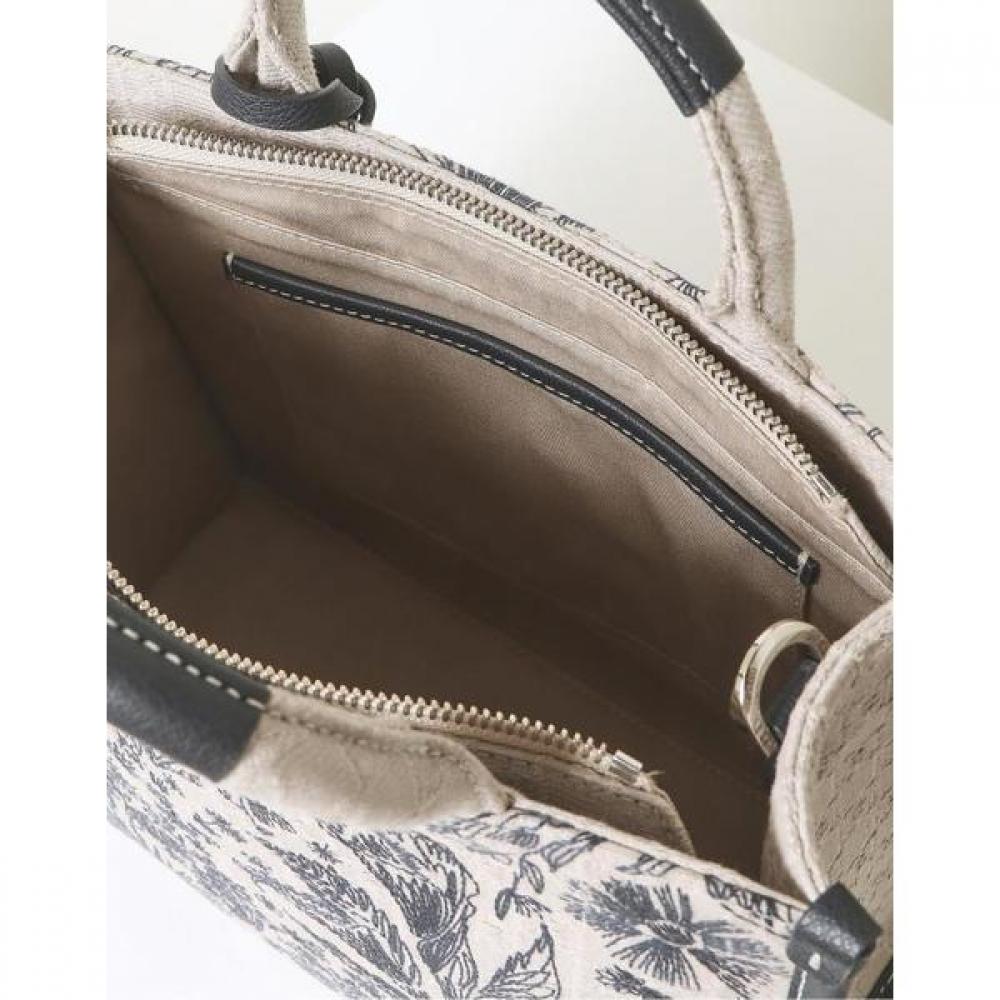 Daks Navy Flower Embroidery Jacquard Small Tote Bag Dcba2e654n2