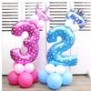 Elegant 32" Number Foil Balloon For Birthday Wedding And Party Decor Blue/pink