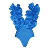 Solid Red Flower One Piece Swimsuit Luxury Women Swimwear Sexy Swim Suit Deep V Monokini Off Shoulder Bodysuit Bathingsuit