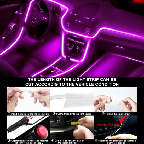 Car LED Strip Lights 5-in-1 Multicolor APP Controlled Car Interior RGB Ambient Light