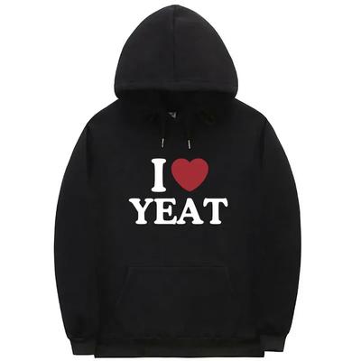 I Love Yeat Moletom com capuz estampado gráfico masculino e feminino