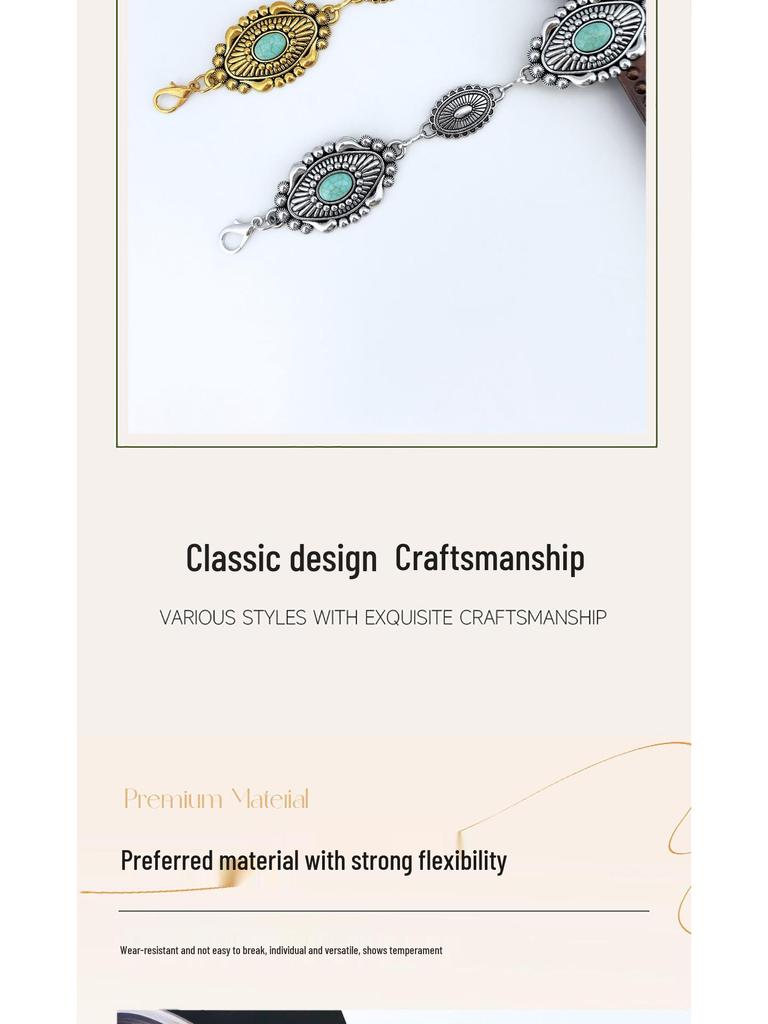 Retro European & American Metal Waist Chain – Elegant Ethnic Style Women's Luxury Belt Accessory